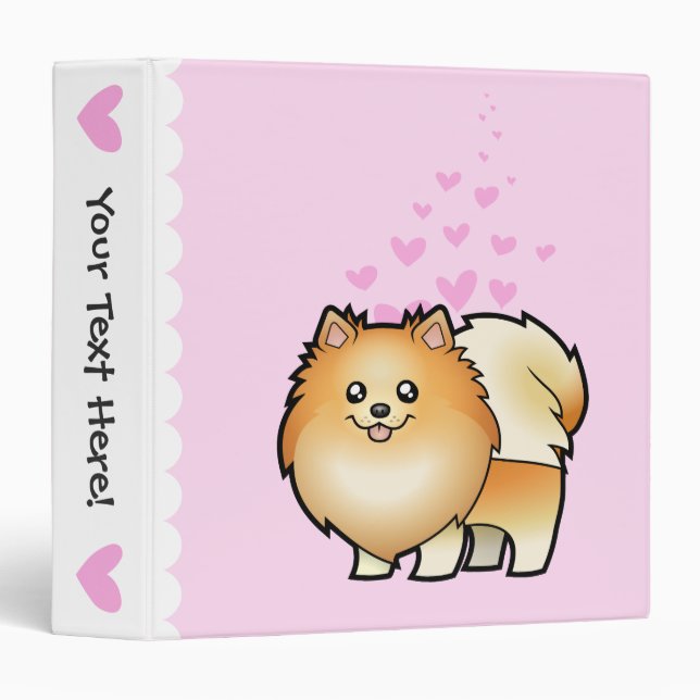 Pomeranian Love 3 Ring Binder (Front/Spine)
