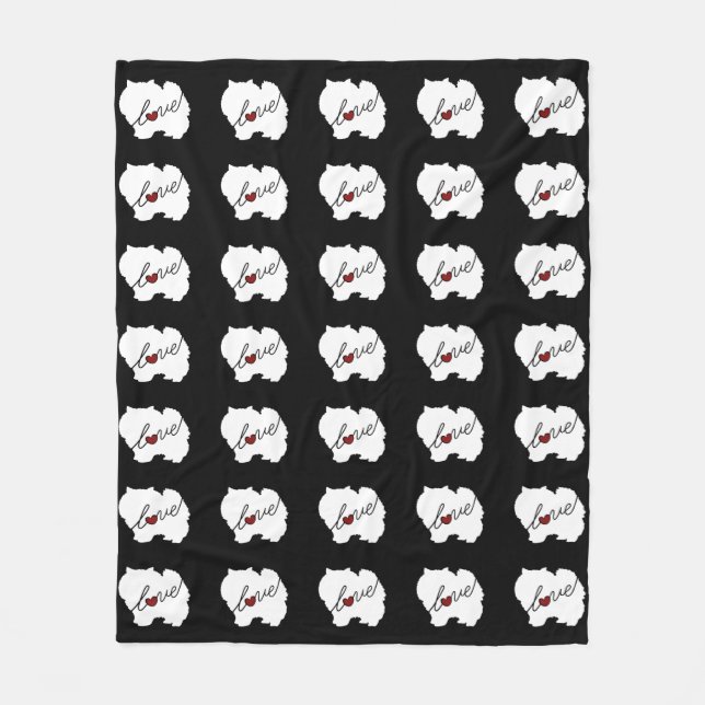 Pomeranian Love Fleece Blanket (Front)