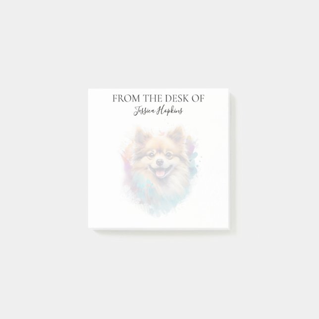 Pomeranian Lover Monogrammed Dog  Post-it Notes (Front)