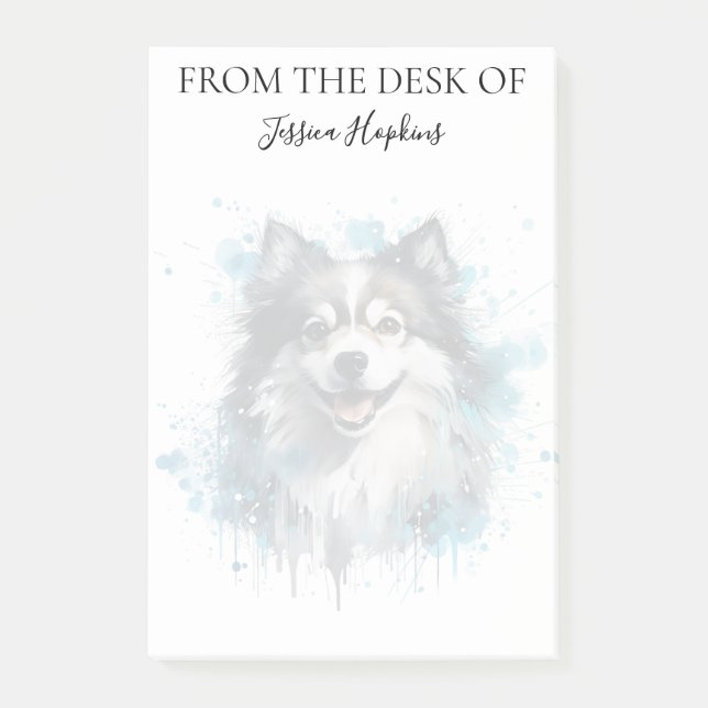 Pomeranian Lover Monogrammed Dog  Post-it Notes (Front)