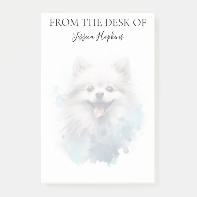 Pomeranian Lover Monogrammed Dog  Post-it Notes (Front)