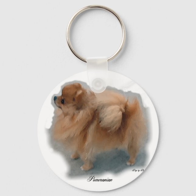 Pomeranian Lovers Gifts Keychain (Front)