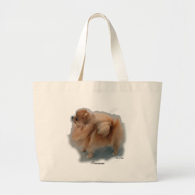 Pomeranian Lovers Gifts Large Tote Bag (Front)