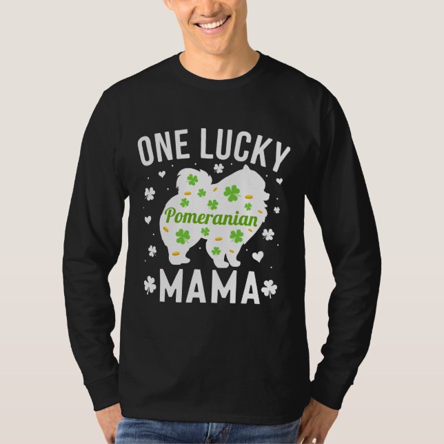 Pomeranian Mama St Patricks Day T-Shirt (Front)