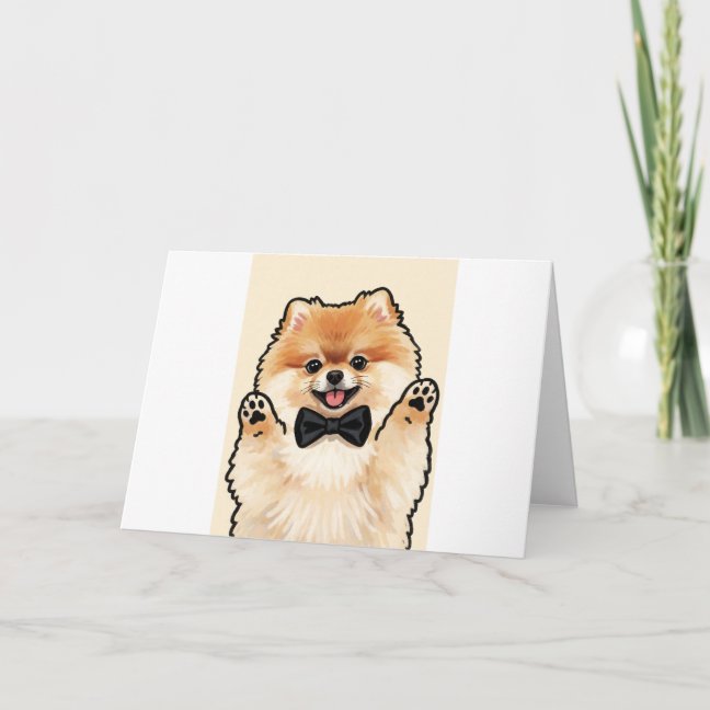 Pomeranian Mirror Selfie Glam Greeting Card