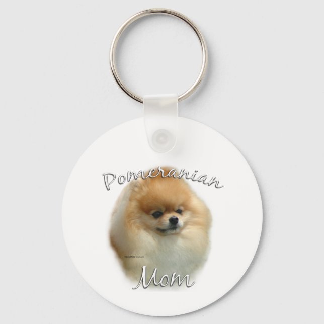 Pomeranian Mom 2 Keychain (Front)