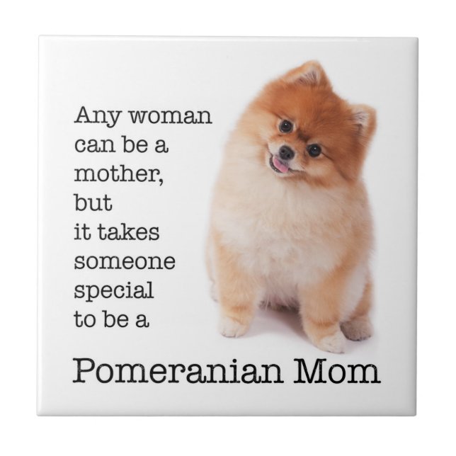 Pomeranian Mom Ceramic Tile (Front)