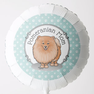 Pomeranian Mom Pom Mom (orange red) Cute Dog Mom Balloon