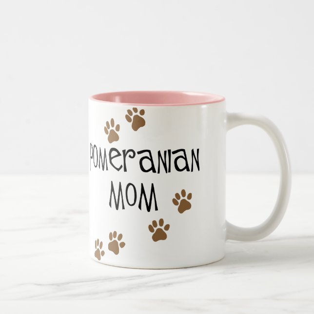 Pomeranian Mom Two-Tone Coffee Mug (Right)
