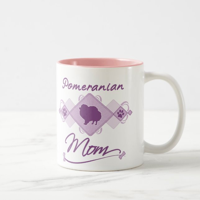 Pomeranian Mom Two-Tone Coffee Mug (Right)