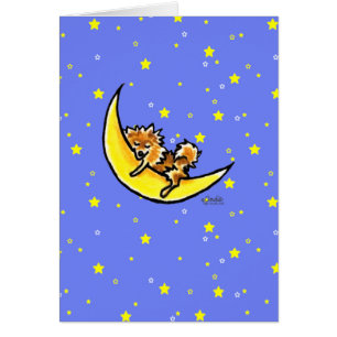 Pomeranian Moon Cards