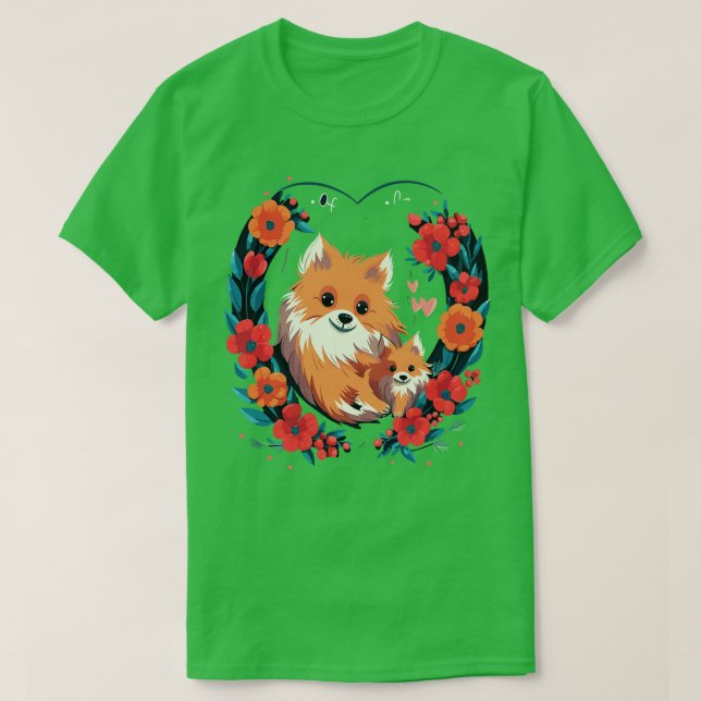 Pomeranian Mothers Day T-Shirt (Design Front)