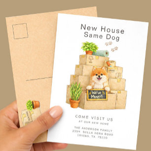 Pomeranian New House Moving Postcard