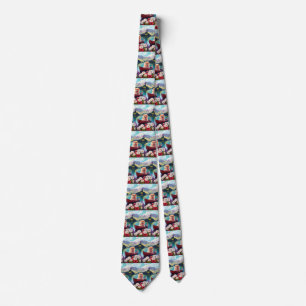 Pomeranian on a Paddle: A Scenic Adventure Neck Tie