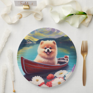 Pomeranian on a Paddle: A Scenic Adventure Paper Plates