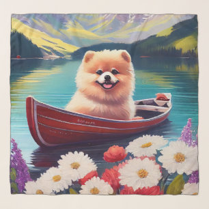 Pomeranian on a Paddle: A Scenic Adventure Scarf