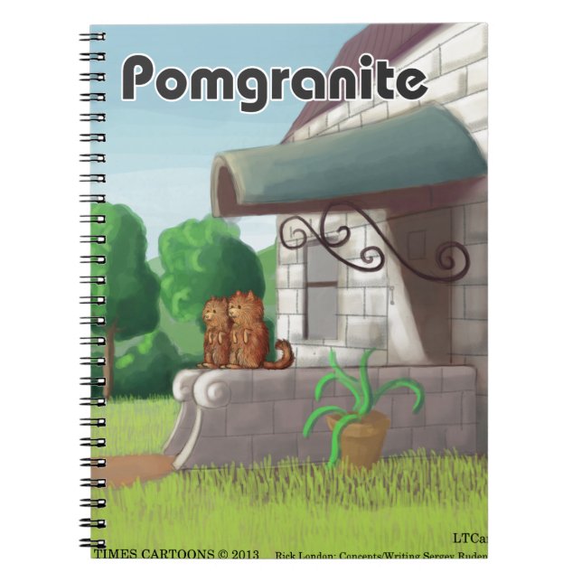 Pomeranian On Granite (Pomegranite) Funny Notebook (Front)