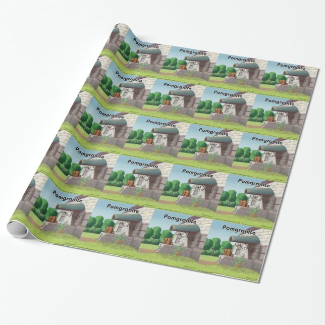 Pomeranian On Granite (Pomegranite) Funny Wrapping Paper (Unrolled)