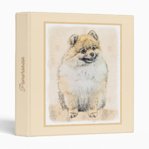 Pomeranian (Orange) Painting - Original Dog Art 3  Ring Binder