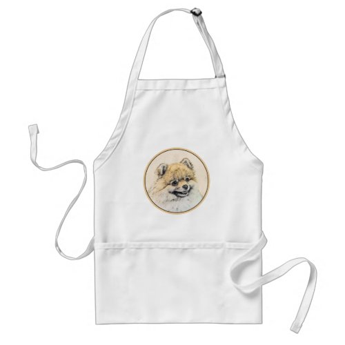 Pomeranian Orange Painting _ Original Dog Art Adult Apron