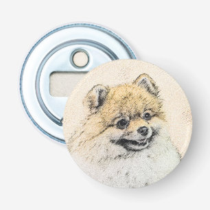 Pomeranian (Orange) Painting - Original Dog Art Bottle Opener