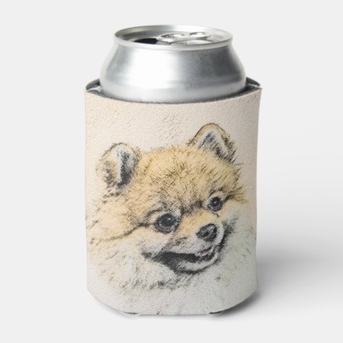 Pomeranian Orange Painting _ Original Dog Art Can Cooler