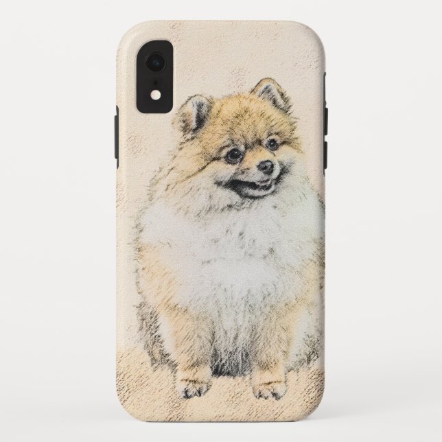 Pomeranian (Orange) Painting - Original Dog Art Case-Mate iPhone Case (Back)