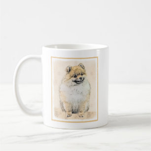 Pomeranian (Orange) Painting - Original Dog Art Coffee Mug