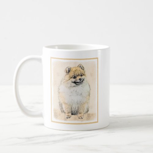 Pomeranian Orange Painting _ Original Dog Art Coffee Mug