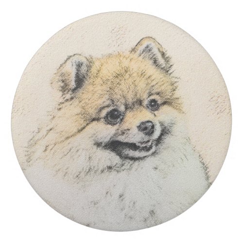 Pomeranian Orange Painting _ Original Dog Art Eraser