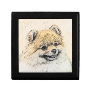 Pomeranian (Orange) Painting - Original Dog Art Gift Box