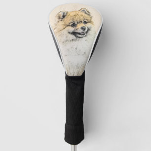 Pomeranian (Orange) Painting - Original Dog Art Golf Head Cover