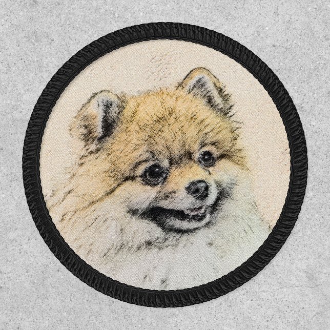 Pomeranian (Orange) Painting - Original Dog Art Patch (Front)