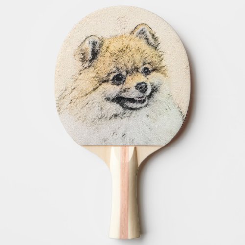 Pomeranian Orange Painting _ Original Dog Art Ping Pong Paddle