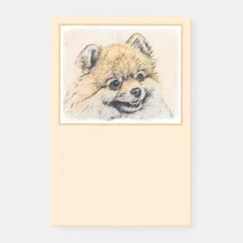 Pomeranian Orange Painting _ Original Dog Art Post_it Notes