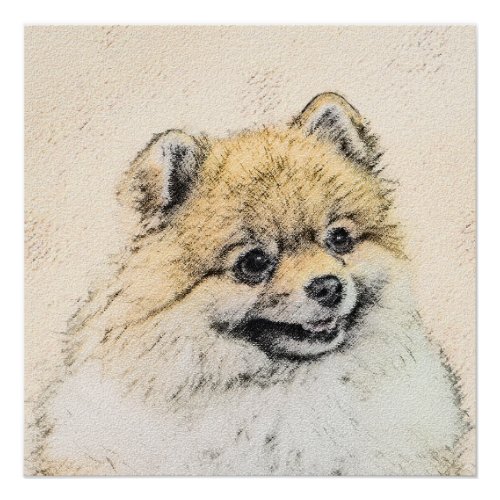 Pomeranian Orange Painting _ Original Dog Art Poster