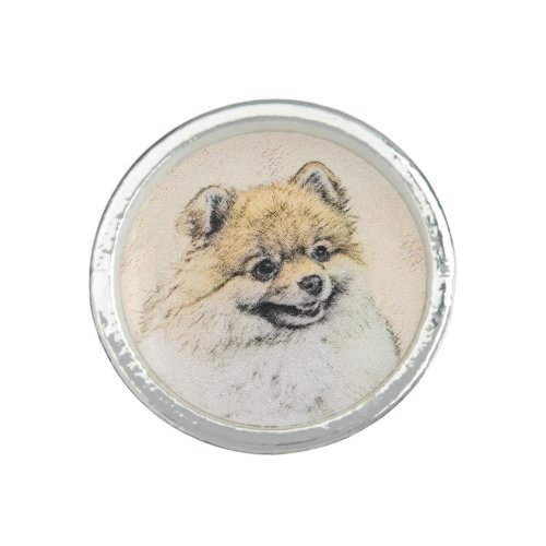 Pomeranian Orange Painting _ Original Dog Art Ring
