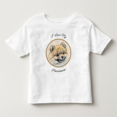 Pomeranian Orange Painting _ Original Dog Art Toddler T_shirt