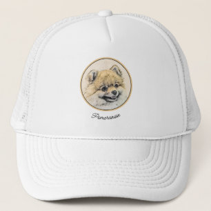 Pomeranian (Orange) Painting - Original Dog Art Trucker Hat