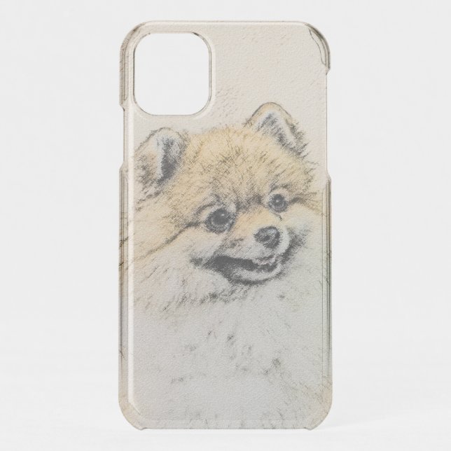 Pomeranian (Orange) Painting - Original Dog Art Uncommon iPhone Case (Back)