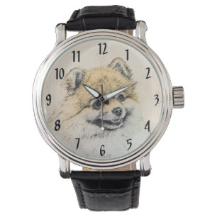 Pomeranian (Orange) Painting - Original Dog Art Watch