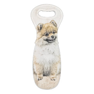Pomeranian (Orange) Painting - Original Dog Art Wine Bag
