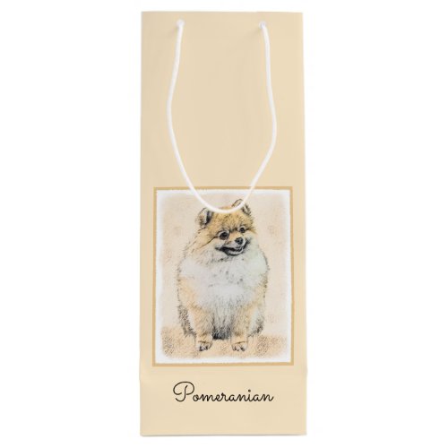 Pomeranian Orange Painting _ Original Dog Art Wine Gift Bag
