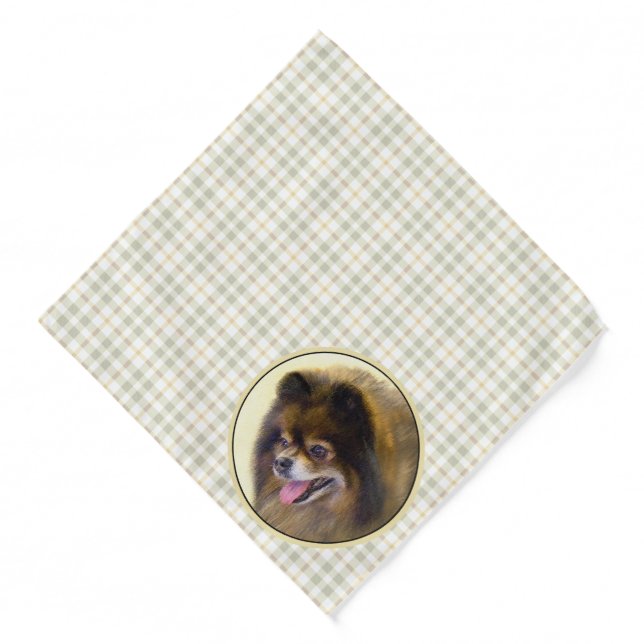 Pomeranian Painting Orange Sable Original Dog Art Bandana (Front)