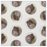 Pomeranian Painting Orange Sable Original Dog Art Fabric