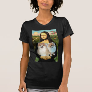 Pomeranian Pair 3 - Mona Lisa T-Shirt