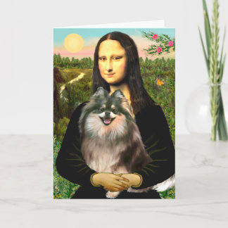 Pomeranian (parti) - Mona Lisa Card