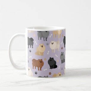 Pomeranian Paw-prints and Dog Bones Coffee Mug