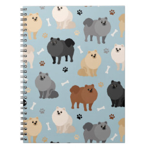 Pomeranian Paw-prints and Dog Bones Notebook