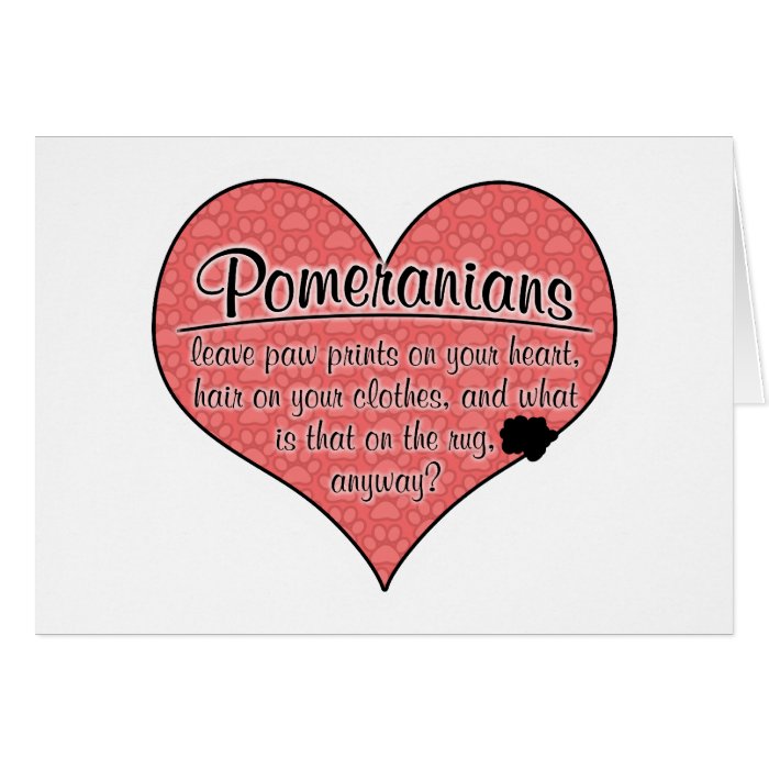 Pomeranian Paw Prints Dog Humor Cards